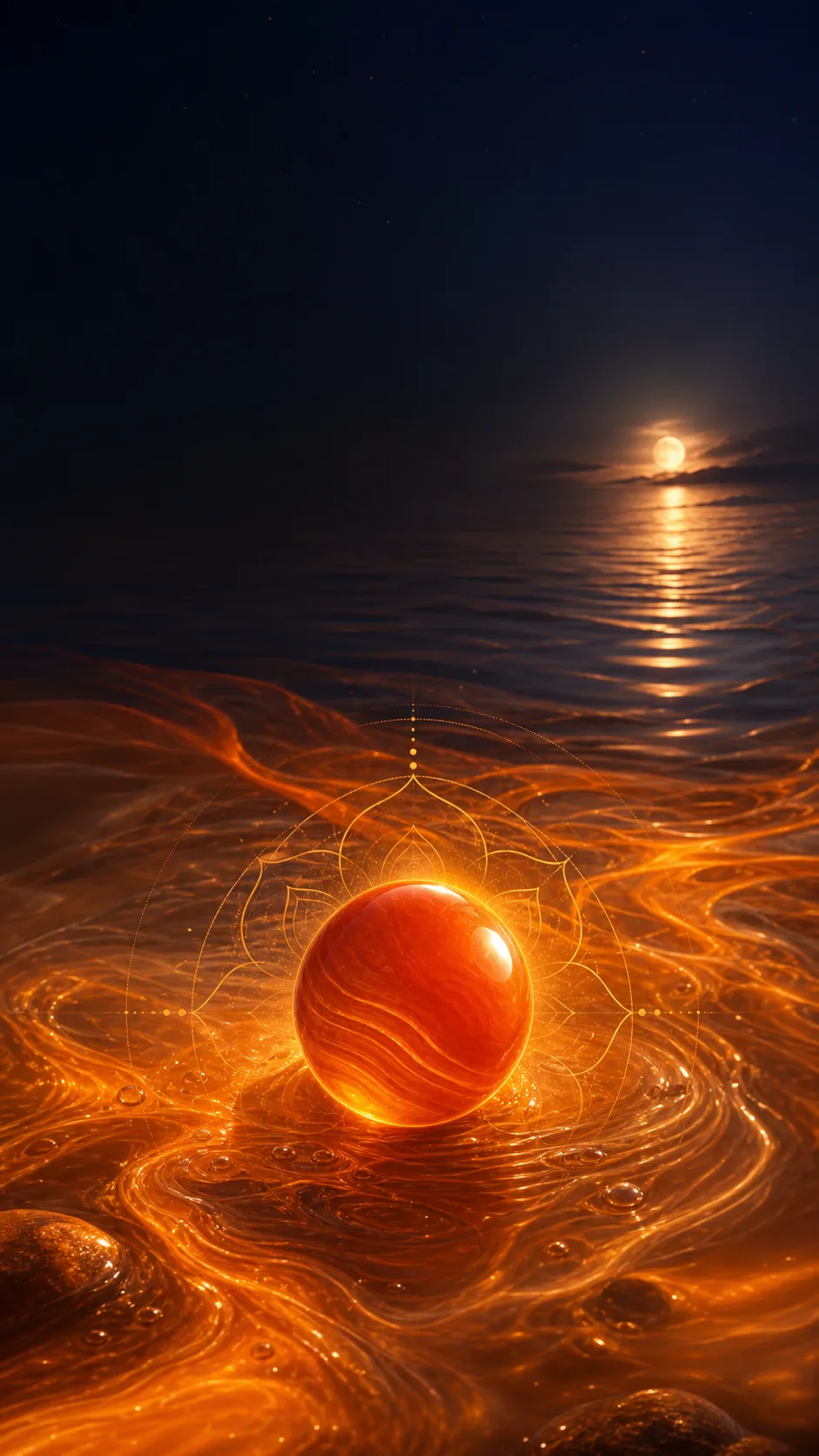 Sacral chakra amber phone wallpaper
