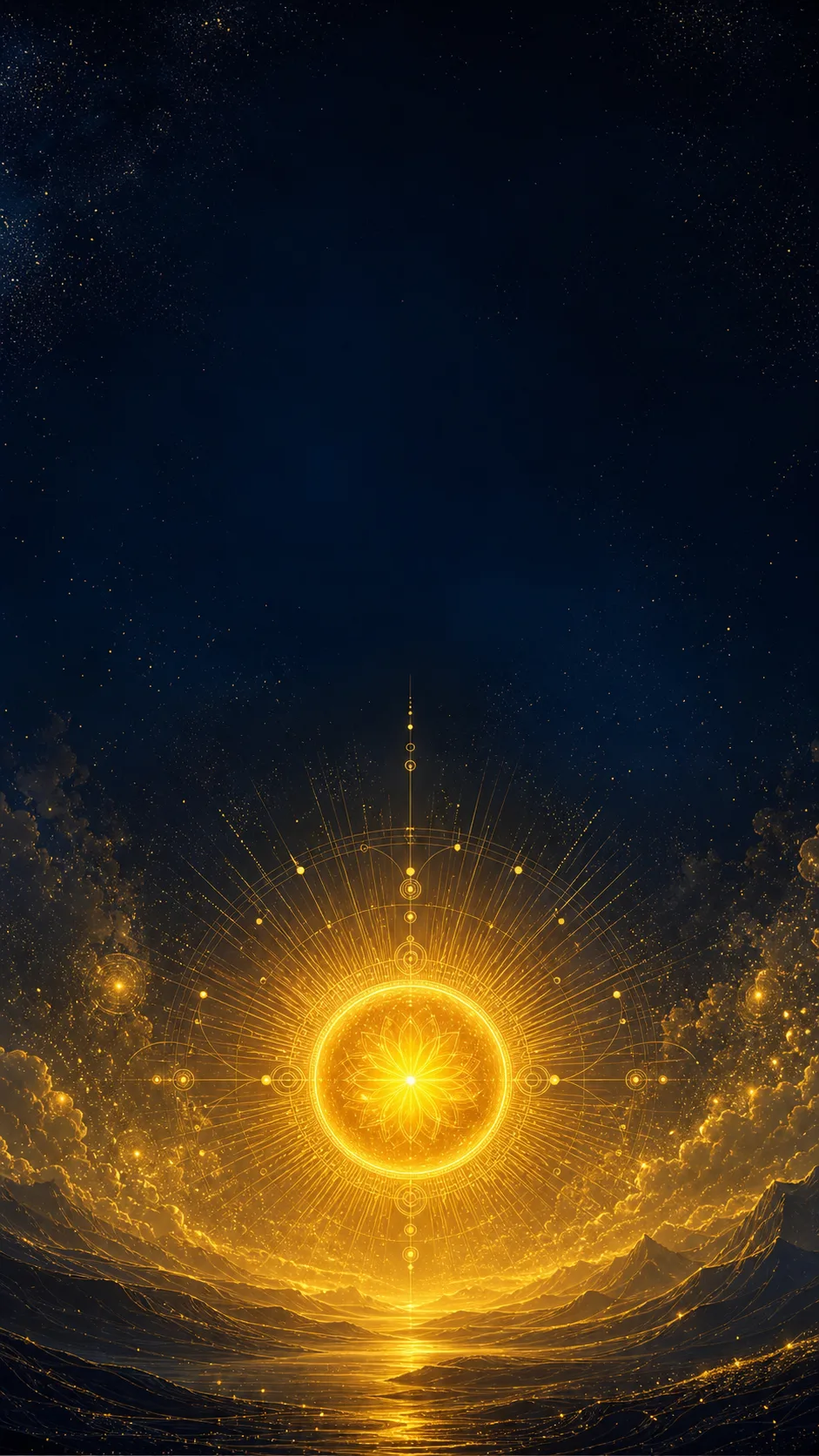 Solar Plexus chakra gold phone wallpaper